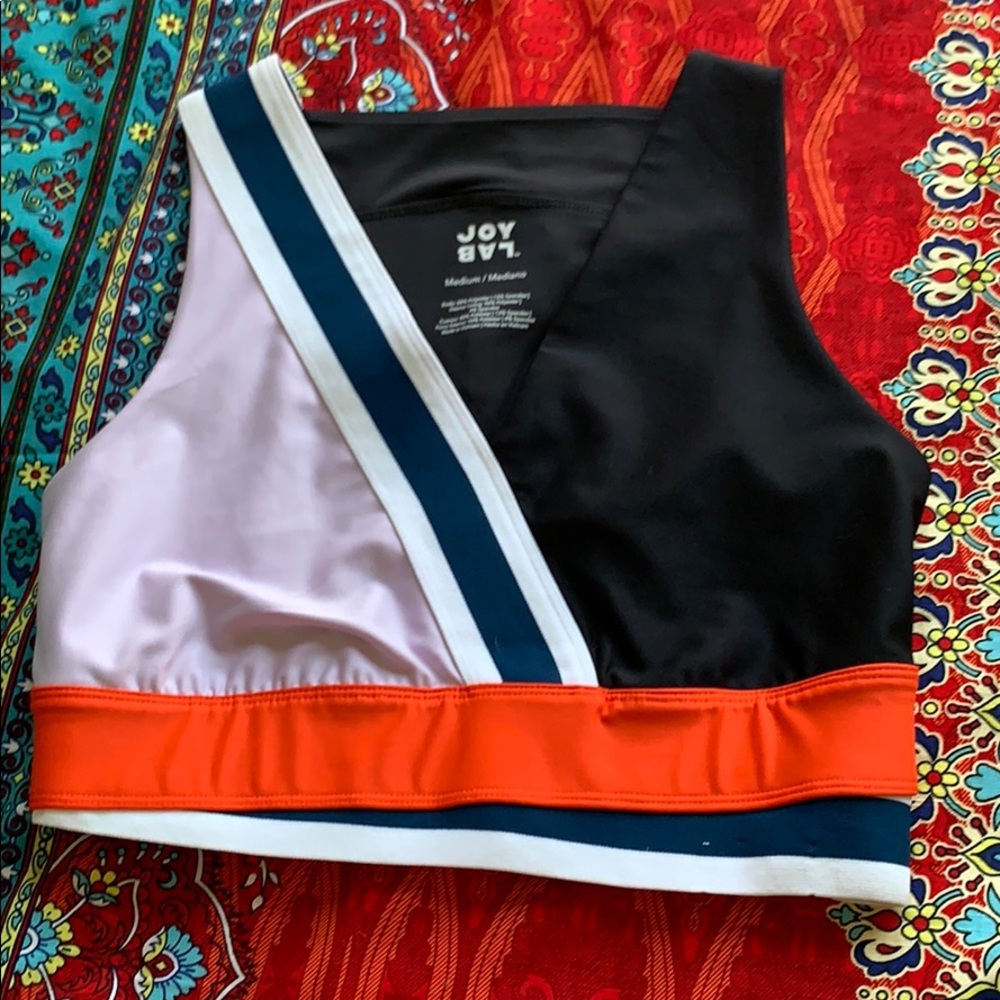 Awesome retro pattern hardy sports bra NWT